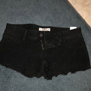 Black Hollister shorts with lace